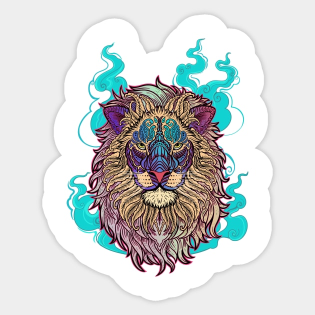 Lion Batik Sticker by pilipsjanuariusDesign